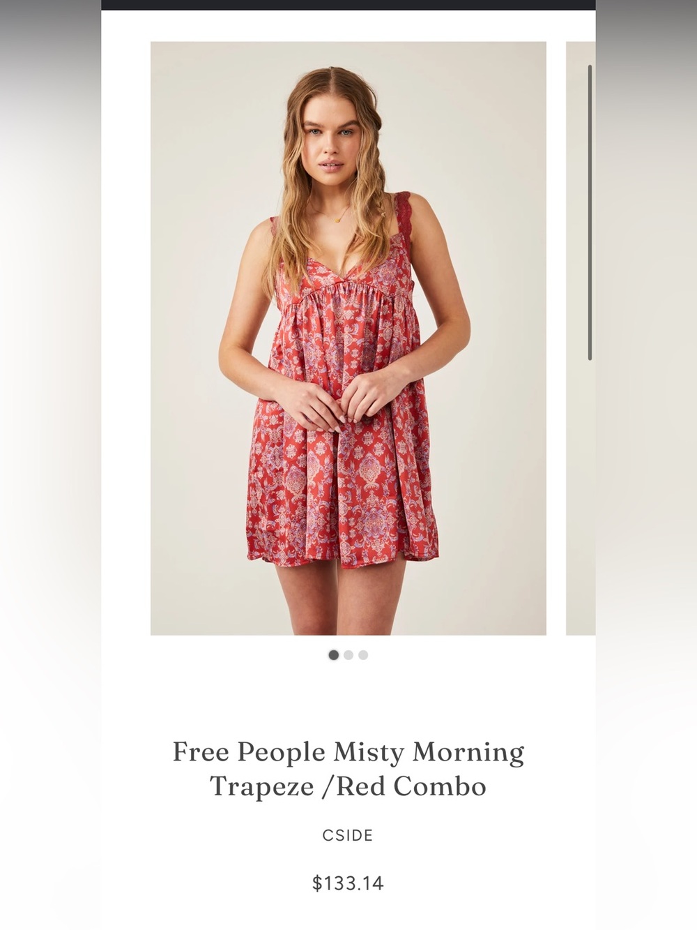 Free People Floral Satin Dress - Picture 5 of 5